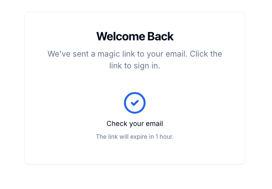 Wait for Magic Link Screenshot